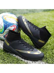 Zapatos de fútbol para hombres, cómodos, antideslizantes, transpirables, zapatos de entrenamiento profesional de caña alta, clavos TF, zapatos de partido de talla grande para exteriores, zapatos de fútbol para interiores de cinco a lado, césped artificial/césped/césped artificial, adecuados tanto para hombres como para mujeres