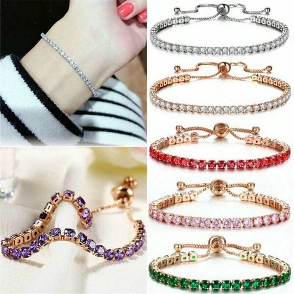 Pulseira de Zircônia Micro Incrustada de Luxo Leve para Senhoras, Pulseira Ajustável Simples, Joia de Verão Perfeita para Entusiastas da Praia Feminina | Joia Diária | Pulseira Feminina | Presente de Aniversário/Natal | Festa//Halloween/Receba Meu Presente Diário/Praia/Feriado
