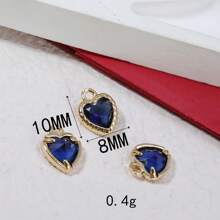 1 pieza/4 piezas/6 piezas Colgante con borde en forma de corazón y circonita, Colgante con dije colorido para pulsera DIY, collar, decoración de joyería