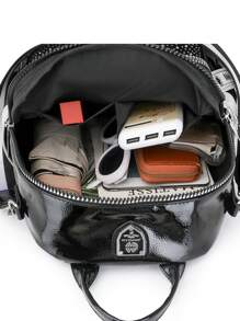 1 Peça Mochila grande de alta capacidade com alça de ombro ajustável. Bolsa transversal personalizada com design de estampa de olho. Apresenta uma alça superior. Mochila de estilo universitário, mochila casual de cor sólida, adequada para estudantes universitários, estudantes, adolescentes, mulheres. Essencial de volta às aulas, material escolar, ótimo presente para mulheres, adequado para uso diário, viagens, férias. Necessidade essencial de volta às aulas.