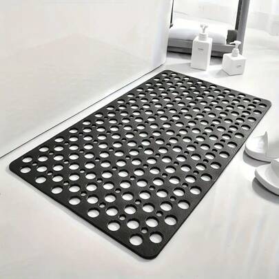 1pc Bathroom Mat With Suction Cup, Shower Blanket, Shower Mat With Circular Hole Design, Bathroom Massage Ring, Quick Drainage, Suitable For Shower Rooms, Bathroom Decor,Hotel Bathrooms, Toilets, Bathtubs, Bathroom Accessories,Halloween Gifts