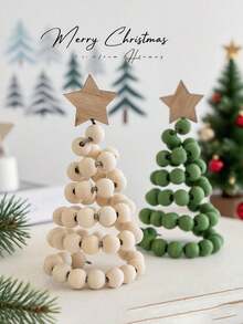 Cirelle 1 件创意北欧风格木制圣诞树装饰，迷你圣诞树家居装饰，木制树设计，适合日常使用，家居装饰，圣诞装饰，办公桌装饰，房间装饰，卧室装饰，家居圣诞装饰，秋季装饰，房间装饰用品，客厅装饰，派对用品 - 彩色 - 查看 5