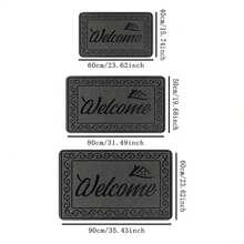 1pc Black "Welcome" Slogan Pattern Doormat - Machine Washable, Durable Polyester Material Suitable For All Seasons, Ideal For Entryway, Kitchen, Bedroom - Perfect Housewarming Gift And Everyday Home Decor, Welcome Mat For Front Door, Bathroom, Kitchen - Multicolor - View 10
