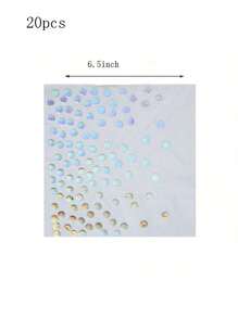 10 Pcs Mermaid Shell Holographic Theme Disposable Tableware Set With 9/7 Inch Plates 9oz Cups Napkins Iridescent Shell Shape Disposable Party Plates Birthday Plates For Birthday Parties Summer Beach Events - Multicolor - View 5