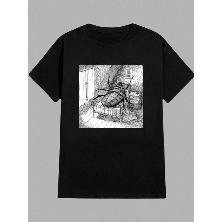 T-Shirt Streetwear The Metamorphosis Gregor Samsa Kafka Street Street Fashion Urban Culture Skaters Unisex Male Female 100% Cotton Premium Top Streetwear New Release Immediate Shipping Various Colors!! Plus Size - 黑色 - 查看 1