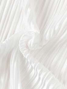 Girls' Silk-Like Creased Spaghetti Strap Jumpsuit With Ruffle Hem For Summer Holiday - White - View 6