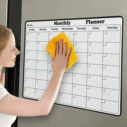 Lịch mini nam châm có thể xóa được, thời trang - Lịch kế hoạch tháng đa chức năng gắn tủ lạnh - Dễ dàng cất giữ đồ dùng nhà bếp, kiểu dáng đẹp và tiện dụng.