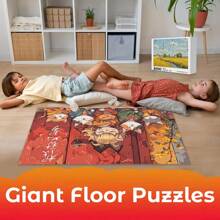 1 件 301-500 片拼图，以身穿红色服装的猫为特色，有趣的颜色和形状识别，学习技能，生日派对礼物，丰富多彩的早期学习和大脑刺激乐趣