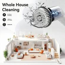 Electric Spin Scrubber, Cordless Motorized Cleaning Brush And Seven Interchangeable Brush Heads, Handheld Power Shower Scrubber Cordless, Suitable For Wall, Floor, Tile, Bathtub, Kitchen, Bathroom