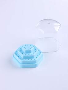 Caja de almacenamiento de herramientas para uñas con 48 agujeros, organizador hexagonal a prueba de polvo para exhibir y clasificar brocas de pulidora para máquina de uñas y suministros de salón en el hogar - Multicolor - Ver 15