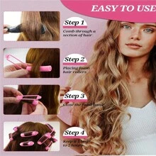 10 件粉色泡沫海绵卷发器 - 柔软、有弹性的睡眠卷发器，适合女士和女孩 - 便携式造型工具，适合所有发质、卷发器、返校、旅行度假必备品、女士发饰