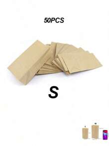 50/100 bolsas de papel marrón para aperitivos, regalos, pan, caramelos, frutos secos, adecuado para picnics al aire libre, café, comida rápida, hamburguesas, para llevar, uso doméstico