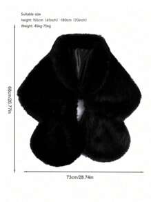 1件纯色手工仿毛皮披肩，优雅女士服饰，适合日常穿着、商务场合、婚礼、派对等场合。 - 白色 - 查看 8