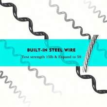 3/6 黑色线圈钥匙扣带伸缩腕带 - 带锁、伸缩绳、多功能防丢腕带、耐用锌合金锁夹，适用于户外徒步和露营装备、露营配件