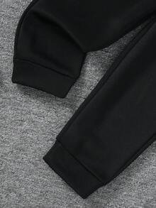 2pcs/Set Young Boys Spider Web All-Over Print Long Sleeve Hooded Sweatshirt And Straight Leg Pants Set, Autumn/Winter - White - View 8