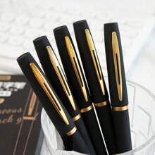 10 支黑色和金色圆珠笔 - 0.5 毫米/0.7 毫米/1.0 毫米细笔尖，大容量，适合办公室使用，黑色哑光笔适用于书写、签名、考试（随机包装） - 彩色 - 查看 3