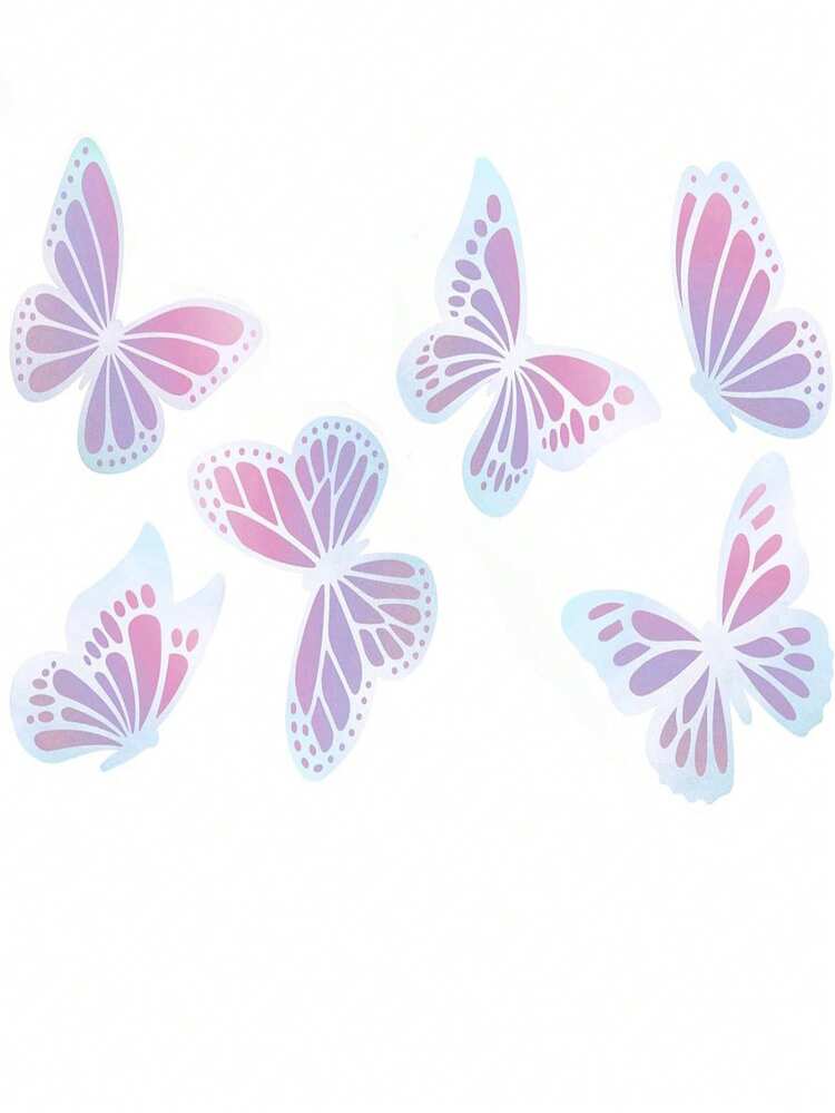 500张/卷全息蝴蝶贴纸、奖励贴纸、文具贴纸、礼品装饰标签、适用于学校用品、返校 - 彩色 - 查看 3