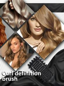 New Curl Defining Vented HairBrush, Shaping & Defining Curls For Women, Curly Hair Styling Brush For Combing And Shaping, Scalp Meridian Massage Comb, Hollowed Out Teeth, Soft Teeth, Reduces Pulling And Curl Separation, Defines Curls