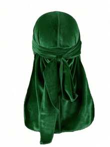 1件男士纯色天鹅绒头巾，带保暖内衬 - 可调节松紧带，佩戴稳固，柔软透气，冬季保暖头饰，海盗风格设计，适合运动、户外活动和休闲穿着。海盗帽，海盗服装