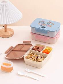 1 szt. Dostosowana nazwa: Lunch Box podróżny, Pokryty pojemnik bento, Szczelna torba na lunch, Przenośny stojak na śniadanie, Spersonalizowana zastawa stołowa DIY, Akcesoria kuchenne i jadalne na kempingu, Spersonalizowany wzór dla nauczyciela, Prezent dla nauczyciela, Codzienne użytkowanie, Festiwale, Powrót do szkoły, Wakacje, Studenci, Codzienne przechowywanie, Spersonalizowane pudełko na prezent, Nadaje się na wesela, podróże i powrót do szkoły - Wielokolorowe - Zobacz 2