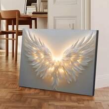 [2D Flat]1pcs Unique Embedded Wood Frame Art Canvas Poster, Gorgeous Angel Wings Modern Decoration Theme, Suitable For Home Office, Bedroom, Living Room, Kitchen, Wall Art Form Poster, Father's Day Gift July 4th Independence Day Decor, Halloween Gifts, Room Decoration, The Perfect Gift For Her And Him, 2D Flat, Perfect For Room Decorroom Decor Home Decor Bathroom Decor Posters Bedroom Decor Wall Decor Living Room Decor Office Decor Room Decor Aesthetic Pictures Wall Decor Living Room Kitchen Decor Home Decor Bedroom Apartment Decor - 彩色 - 查看 2