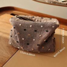 1个格子条纹化妆包 - 方形3D拉链旅行收纳包，女士便携式洗漱包（可加衬里/内胆收纳） - 彩色 - 查看 9