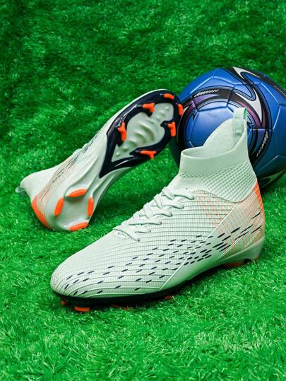 Chuteira de Futebol Unissex com Travas Longas, Confortável para Estudantes Profissionais, Botins de Futebol Resistentes, Ultraleves, para Grama, com Cadarço, para Treino e Uso Casual