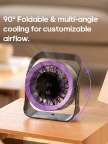 kinscoter 1 Peça Ventilador de Mesa Portátil Recarregável de 4000mAh, Ventilador de Ar Condicionado Multifuncional Montado na Parede com Controle Remoto, Ventilador Elétrico Mini para Cozinha, Quarto, Acampamento e Resfriamento