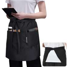 1/2/5 Piezas Delantal de chef unisex con 2 bolsillos grandes y 1 bolsillo pequeño - Delantal de cocina de poliéster para cocinar, restaurante, bar, cafetería - Disponible en varios colores, uniforme de restaurante | Menaje práctico | Delantal con múltiples bolsillos