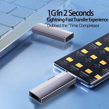 Lenovo 硬碟BU210 Type-C/USB3.2雙模 2000MB/s有線傳輸 手機電腦平板三端互聯 金屬抗震 行動辦公室/攝影剪輯神器 銀灰色 - 銀灰色 - 查看 6