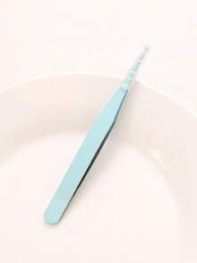 1pc Colored Pointed Tip Tweezer, Macaroon Pink Color Eyelash Crafting Hand Account Stainless Steel Tweezer