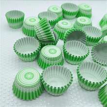 Mini Cake Cupcake Liners, Baking Cups, Cupcake Paper Cups, Baking Molds, Disposable Cake Cups - Green - View 7