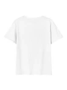 100% Cotton Ladies Short Sleeve T-Shirt, Stylish, Loose, Casual Crew Neck Top - 白色 - 查看 3