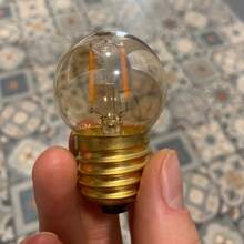 6PCS G40 1W LED Globe Light Bulbs E27 Screw Medium Base 220V Warm White 2200K Low Wattage Vintage Amber Glass Edison Mini Bulbs Antique Indoor Decorative Filament LED Bulb 10W Equivalent For String Light Bedroom Night Light