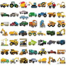 50 Pieces Of Cute Construction Vehicle Stickers - Waterproof PVC Stickers, Suitable For Laptops, Skateboards, Suitcases, Etc. - Durable, Self-Adhesive, Multi-Shape, Suitable For Winter And New Year Decoration