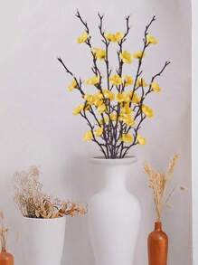 1/3/6Piece/Set Of Lifelike Plum Blossom Artificial Flowers - Long Stem Silk Branches For Diy Arrangements, Centerpieces & Home Decor - Perfect For Weddings, Engagements & Indoor/Outdoor Celebrations Bouquet Accessories Flower Vases Home Decor