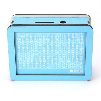 1pc Wooden Piggy Bank, Boys Girls Family Saving Plan, Wipe Clean DIY Coin Money Saving Box