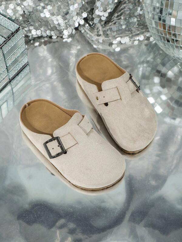 Soft Cork Thick Sole Mule Slippers, Comfortable Slip-On Sandals, Retro Casual Closed Toe Slippers For Students, Summer Wear (Size Runs Small, Suggest Ordering One Size Up)