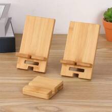 1pc Modern Minimalist Wooden Phone Stand - Multi-Functional Solid Wood Tablet Dock, Home Office Desk Holder, Lazy Charging Stand, Bedroom Living Room Study Decor, Compatible With All Smartphones & Tablets