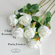 1pc/4pcs/5pcs/8pcs Red Rose Artificial Flowers Artificial Bridal Bouquet Realistic Velvet Faux Flower Flower Arrangement Decoration Fake Rose Artificial Rose For Valentine's Day Gifts Wedding Party Home Decoration, Birthday Gifts Outdoor Indoor Decor, Vase Floral Decor (Purchase Instructions: May Contain Odor, Please Place In Window For Ventilation For 1-2 Days) Artificial Plant