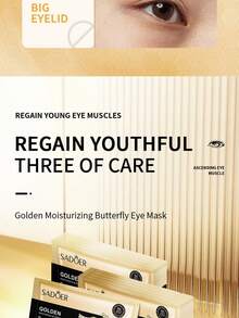 5pcs/Pack Collagen/Cherry Blossom Water Gel Eye Masks, Moisturizing & Nourishing Gel Eye Patches, Tightening Skin, Fading Dark Circles & Fine Lines, Brightening Complexion - Gold - View 8