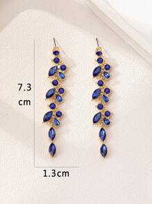 1 par de pendientes elegantes decorados con rhinestones, accesorio de moda minimalista y elegante
