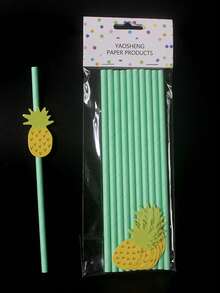 10pcs/Pack Lemon Fruit Printed Disposable Paper Drinking Straws, Cartoon Shape For Summer Party Beverage Decoration - Multicolor - View 16