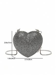 1 件斋月迷你纯色珍珠亮光手提包，情人节礼物单肩斜挎包