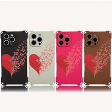 Funda para teléfono 1 unidad, diseño de amor, funda colgante para teléfono con cuatro esquinas 14 Pro 15 Plus 16 12 13 TPU impreso suave - Colores mixtos 1 - Ver 3