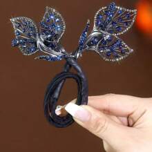 1 pieza Moldeador de moño de cola de pez decorado con strass y perlas para mujer, accesorios elegantes y de moda para dar forma al moño, adecuado para peinados diarios y bonitos