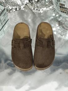 Cork Thick Sole Mule Slippers, Comfortable Slip-On Sandals, Retro Casual Closed Toe Slippers For Students, Summer Wear (Size Runs Small, Suggest Ordering One Size Up)