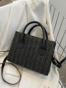 轻便、休闲简约的草编包，适合少女、女大学生，非常适合大学、户外、旅行、郊游