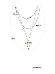 Luxurious Sweet Rhinestone Bowknot Faux Pearl Necklace, Dainty Delicate Collar Necklace Accessory For Women