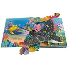 Lachilly Usborne Pop-Up Ocean 3D Flap Cărți ilustrate în limba engleză pentru educație timpurie a copiilor Carte de cunoaștere a animalelor Cărți cu povești de culcare pentru copii